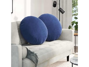 Lot de 2 coussins de siège, coussins décoratifs bleu police ø 40 x 13 cm velours cf59926