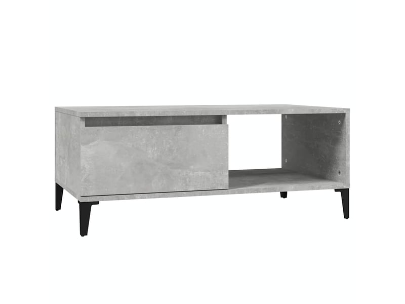 Table basse, table d'appoint, table de salon gris béton 90x50x36,5 cm bois d'ingénierie  - Conforama A