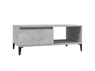 Table basse, table d'appoint, table de salon gris béton 90x50x36,5 cm bois d'ingénierie cf39102
