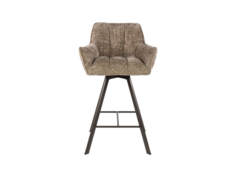  Lot 2 chaises bar pivotantes tissu texturé champagne + bronze - jordi  - Conforama C