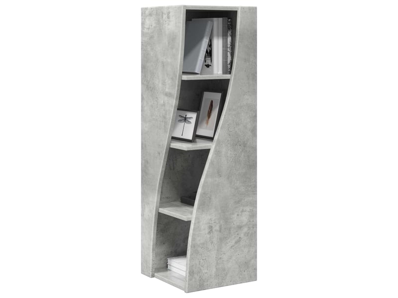  Meuble d'angle, meuble de rangement salon 32x32x102cm bois d'ingénierie gris béton  - Conforama C