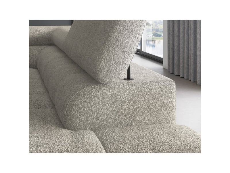 Canapé d'angle droit convertible beige 5 places ferrum avec méridienne 276x93x200cm - Conforama D