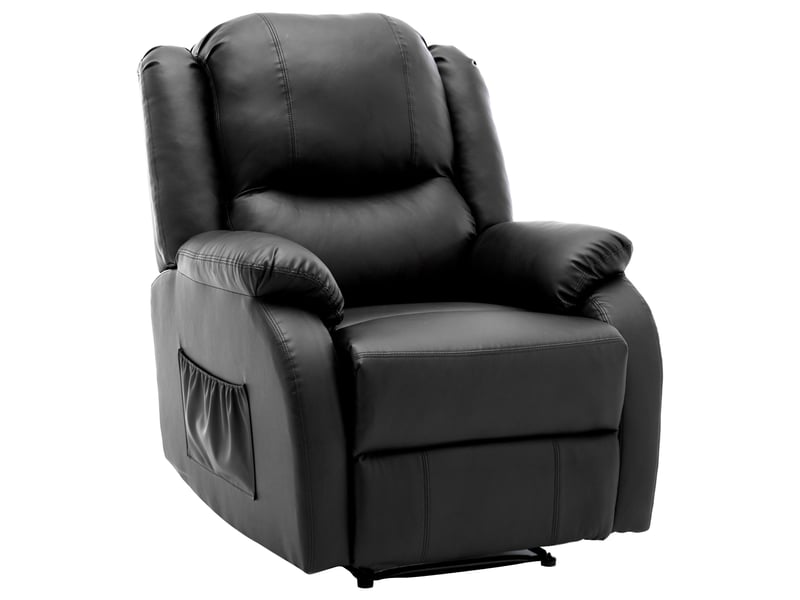  Fauteuil relax manuel 80x90x100 cm inclinable avec repose-pieds noir  - Conforama A