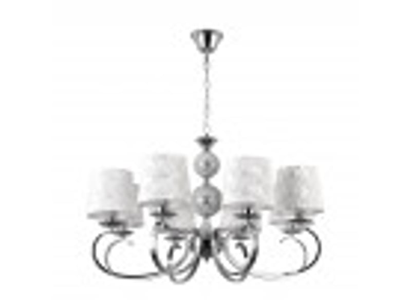  Fabrilamp ubeda, lampe classique, 8xe14, chromé et blanc, 56-86 x 76 x 76 cm 201758020 - Conforama B