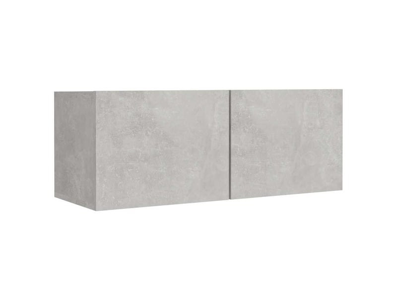  Ensemble de meubles tv - banc tv - meuble de rangement 8 pcs gris béton bois d'ingénierie  - Conforama D