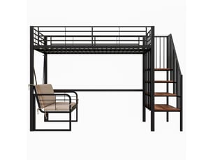 Lit mezzanine 140x200 cm MAISONORA coloris noir