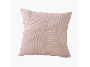 Coussin carré en tissu côtelé beige 45x45 cm