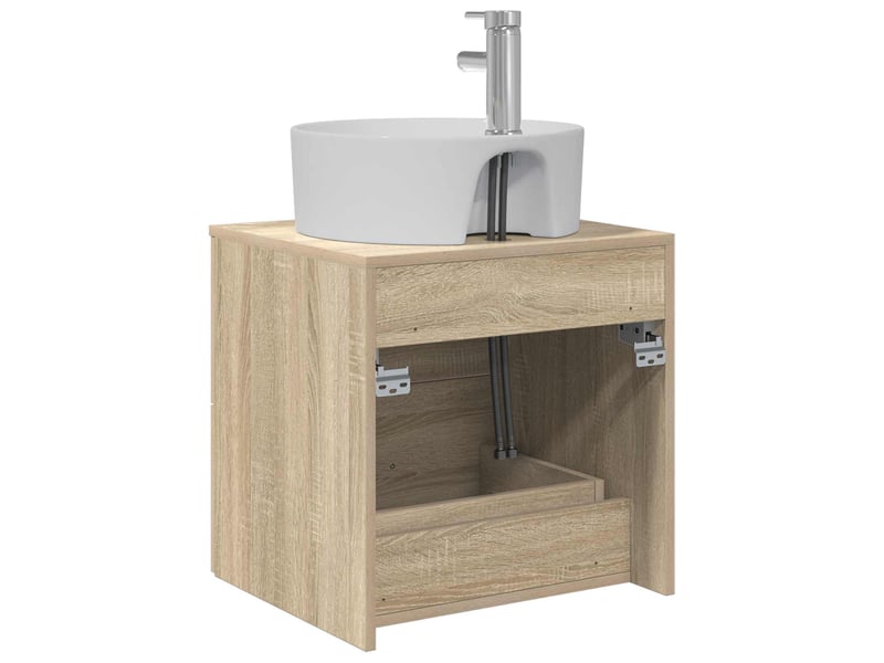  Vanité de lavabo mural, meuble de rangement chêne sonoma 49.5x44.5x65 cm shl6567  - Conforama E