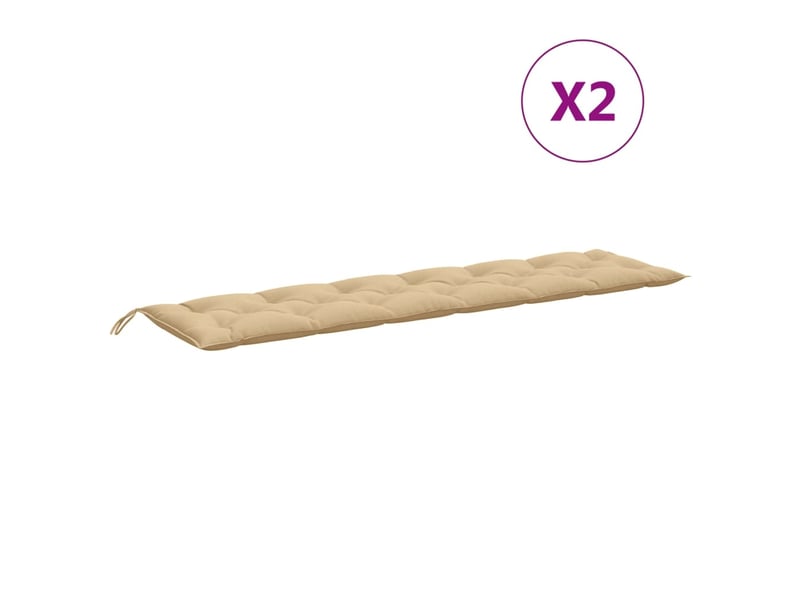  Lot de 2 coussins de banc de jardin, coussins d'assise beige mélangé tissu cf58629  - Conforama D