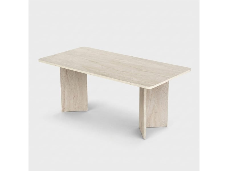 Table à manger moderne linza 180x90 cm en mélamine - beige - Conforama E