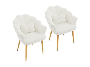 Fauteuil fixe Tissu bouclette blanc vendu Par paire