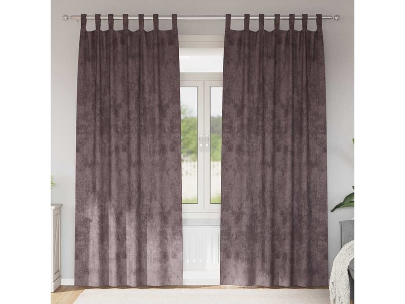  Lot de 2 rideaux en velours, rideaux de fenêtre marron 245 x 140 cm velours cf44236  - Conforama B