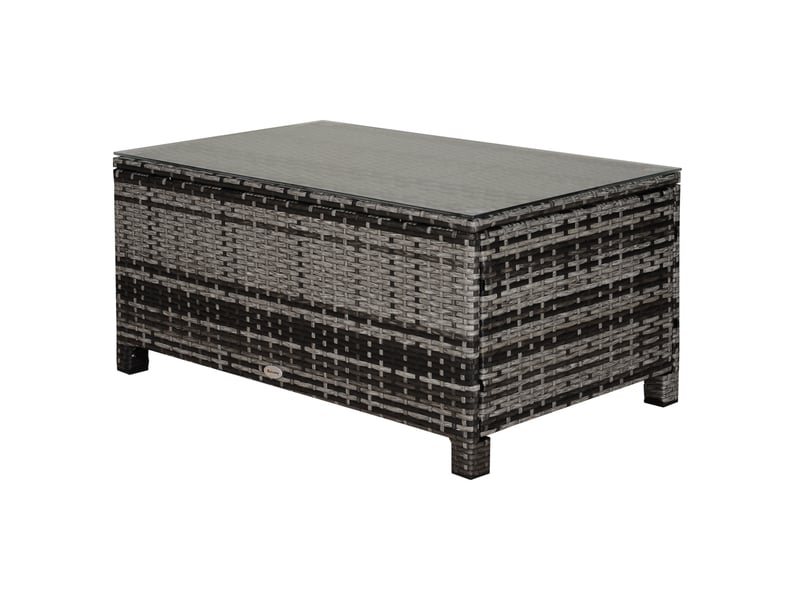  Table basse de jardin métal gris 85x50x39cm  - Conforama A