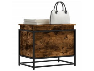 Boîte de rangement, coffre de rangement avec couvercle chêne fumé bois d'ingénierie shl135