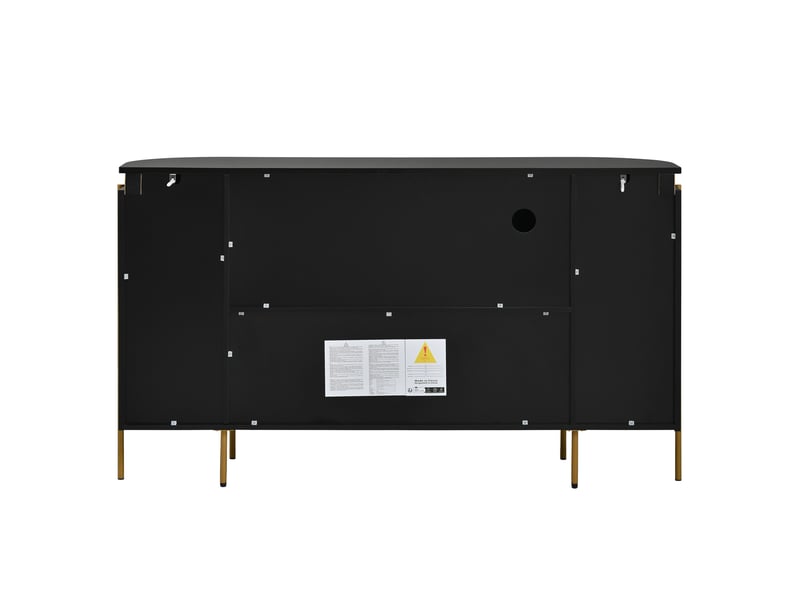  Buffet 140x38x80 cm 4 portes mdf noir  - Conforama D