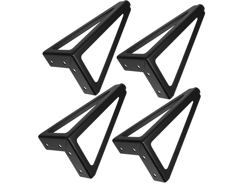  Meubles noirs métal réglables pour table basse canapé fauteuil ou armoire robustes et durables  - Conforama A