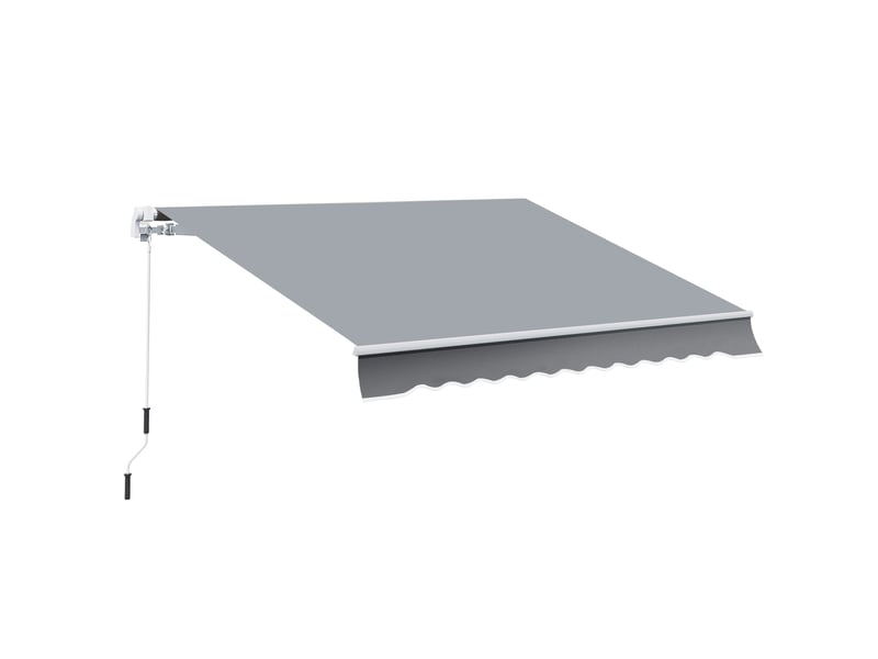  Store banne manuel rétractable 395 x 245 cm store exterieur terrasse avec manivelle, angle réglable 45°-85°  - Conforama A