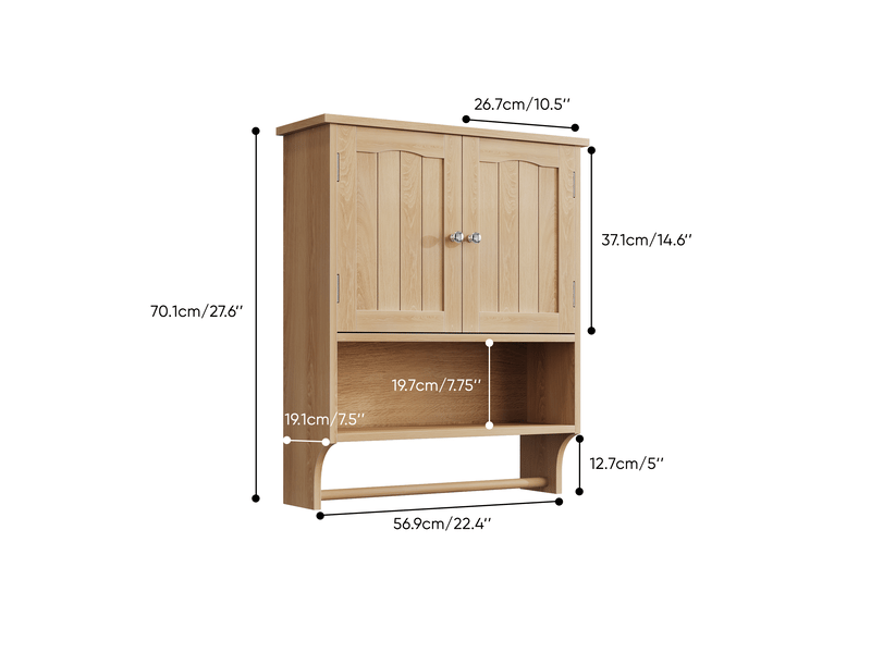  Meuble mural de salle de bains double porte avec porte-serviettes evryae  - Conforama E