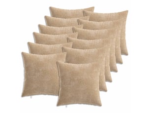Lot de 12 housses de coussin heerlen taupe 40 x 40 cm tissu chenille cf48991