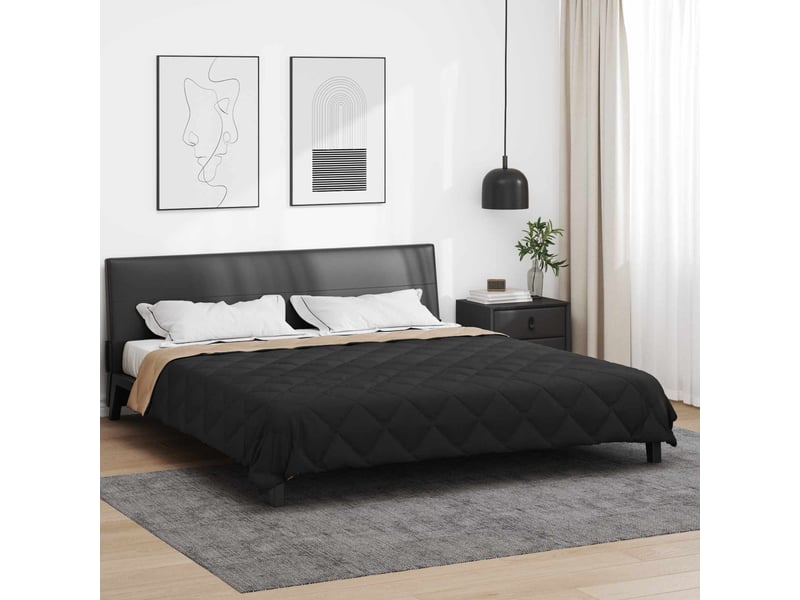  Duvet - couette complet toute l'année noir et taupe 200 x 220 cm  - Conforama B