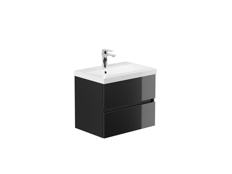 Home deluxe - ensemble de meubles de salle de bain - wangerooge deluxe - taille : l, couleur : noir, largeur lavabo : environ 60 cm i meuble de salle de bain lavabo  - Conforama C
