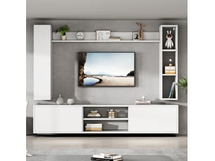 Meuble tv coloris blanc 35 cm <strong>ELVMI</strong> <strong></strong>