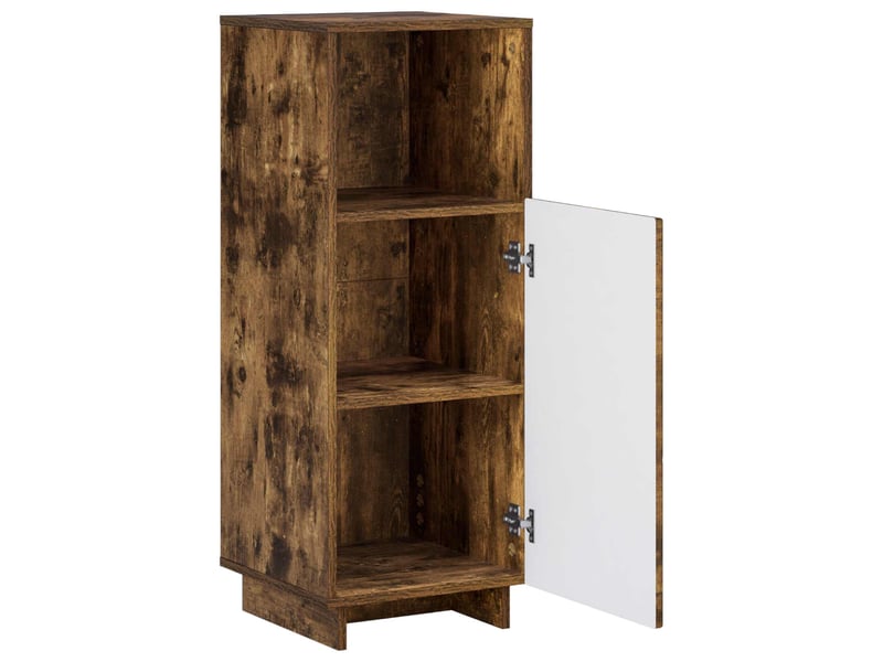  Armoire de salle de bain, meuble de rangement chêne fumé 36.5x38x95 cm  - Conforama C