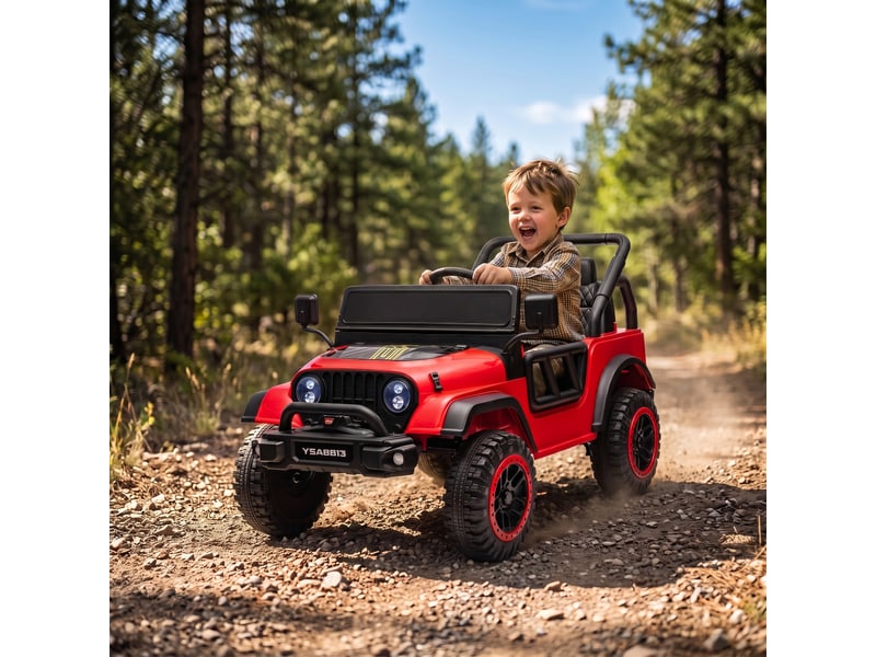  Voiture électrique tout-terrain télécommandée 12 v pour enfants, rouge  - Conforama C