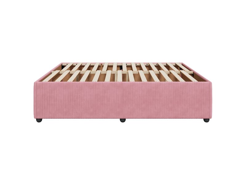  Lit double- lit adulte -  cadre de lit sans matelas rose 200x200 cm velours  - Conforama D