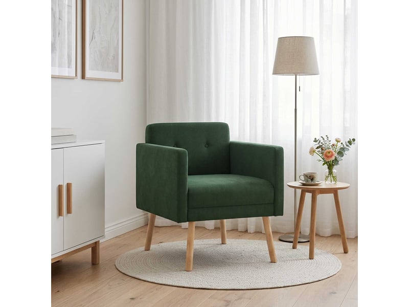 Vidaxl chaise d'appoint vert jungle tissu en velours côtelé - Conforama B