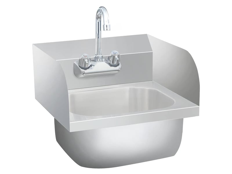  Lavabo de bain commercial de lavage des mains avec robinet inox cf65641  - Conforama B