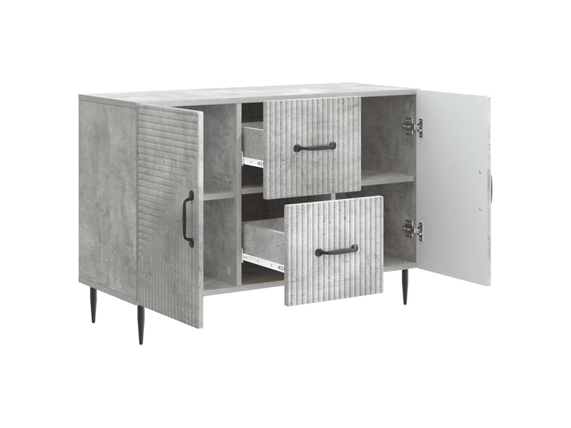  Buffet - bahut - meuble de rangement gris béton 89 x 34,5 x 60 cm bois d'ingénierie  - Conforama D