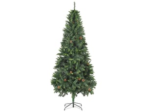 Sapin de noël artificiel, arbre de noël avec pommes de pin vert 210 cm