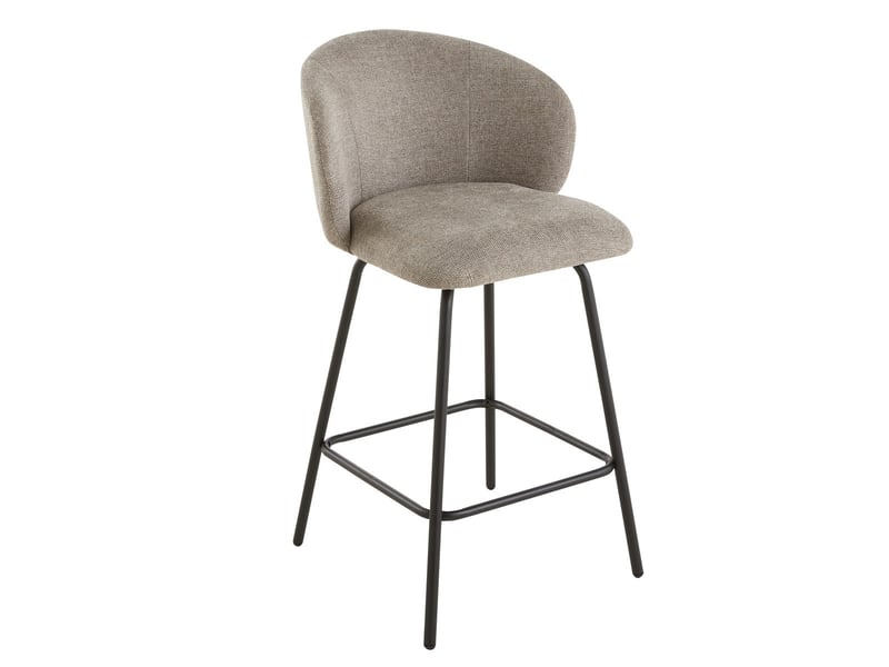 Lot de 2 tabourets en tissu chiné et pieds en métal sorrel  - Conforama E