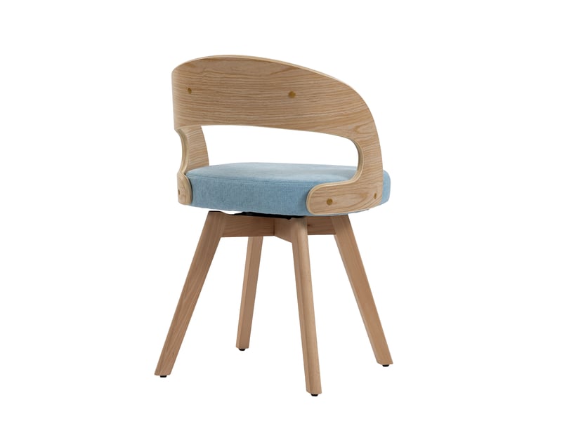  Chaise de salle à manger pivotante à 360° en lin bleu W3056P455976 - Conforama B
