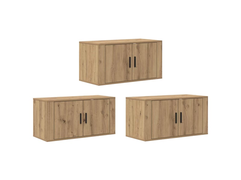  Ensemble de meuble tv - banc tv - meuble de rangement mural 3 pcs chêne artisanal  - Conforama A