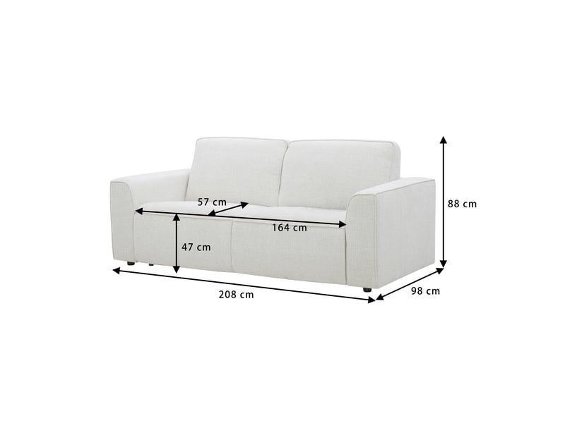 Canape droit convertible beige 3 places  - Conforama H