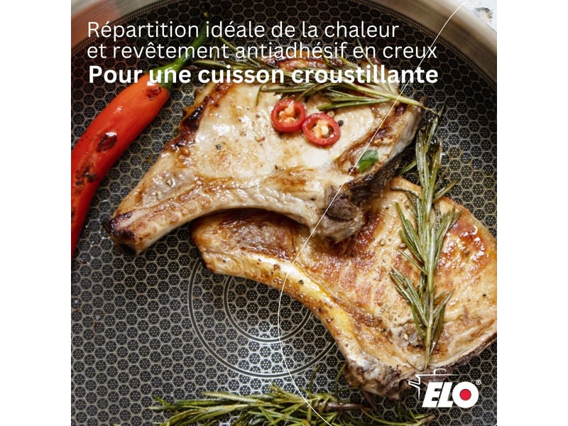 Lot poêle 28 cm & faitout 14 cm elo relief evolution 9542450BX88 - Conforama B