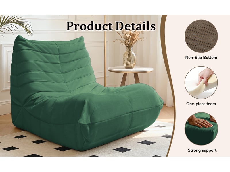  Pouf fauteuil moelleux au sol canapé confortable avec rembourrage en mousse de qualité idéal pour lire et se détendre  - Conforama E