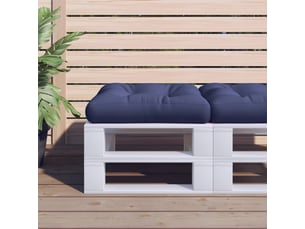 Coussin de palette, coussin de chaise, coussin de canapé bleu marine 60x60x12 cm tissu cf55314