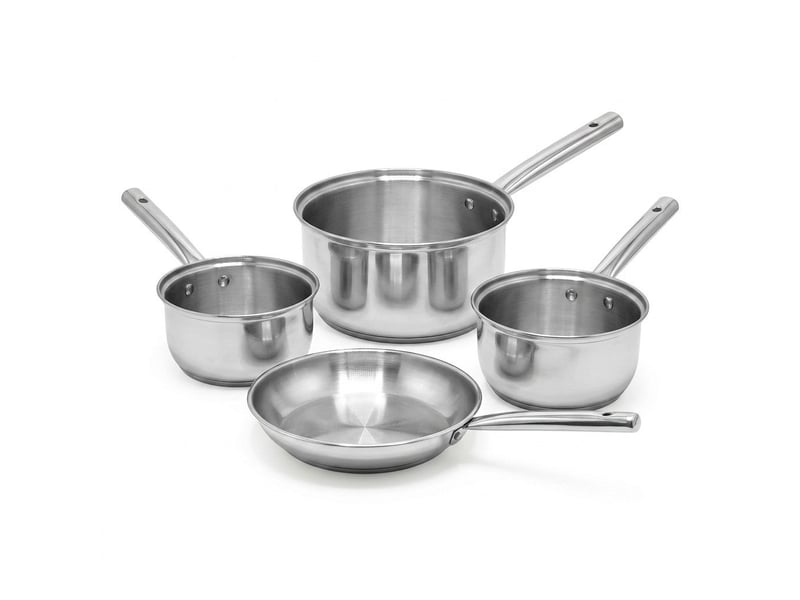  Lot de 3 casseroles 182022 cm et 1 poêle 20 cm en inox fackelmann rhona 9131650B88 - Conforama A