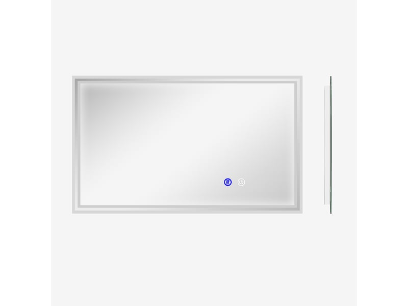  Miroir de salle de bain rectangulaire mural lumineux led ou horizontal vertical, 100 x 60 cm  - Conforama B