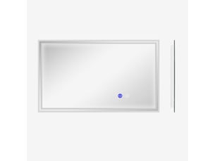 Miroir de salle de bain rectangulaire mural lumineux led ou horizontal vertical, 100 x 60 cm
