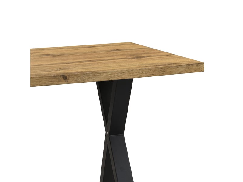 Table à manger rectangulaire en mdf chêne et métal noir 140x80x76 cm - pangivo  - Conforama E