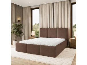 Lit coffre 180x200 cm <strong>MASSENO</strong> <strong></strong> coloris marron