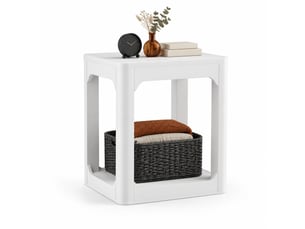 Table basse rectangulaire coloris blanc MEUBLIV  - 40 cmx50 cm