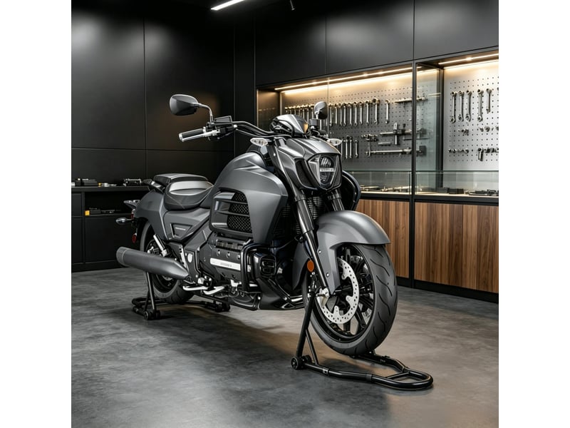  Support d’atelier réglable en acier noir pour moto et vélo, charge 390 kg, fourches u+l  - Conforama E