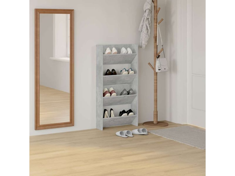  Armoires à chaussures murales 2 pcs gris béton 60x18x60 cm  - Conforama C