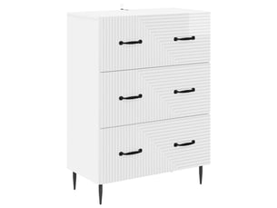 Armoire de rangement bureau, armoire à tiroirs blanc brillant 66 x 34,5 x 89,5 cm