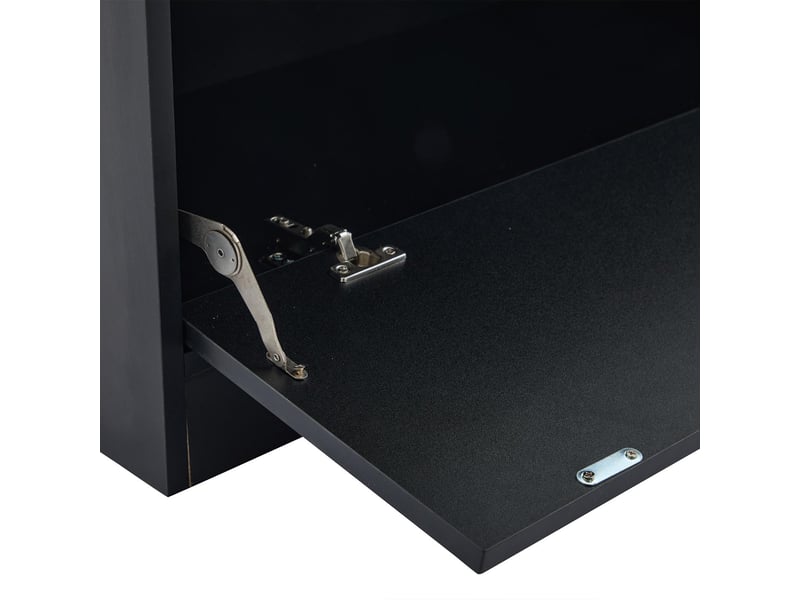  Vitrine avec éclairage led portes en verre noir mat 80 x 35 x 120 cm N625P461164165S - Conforama E
